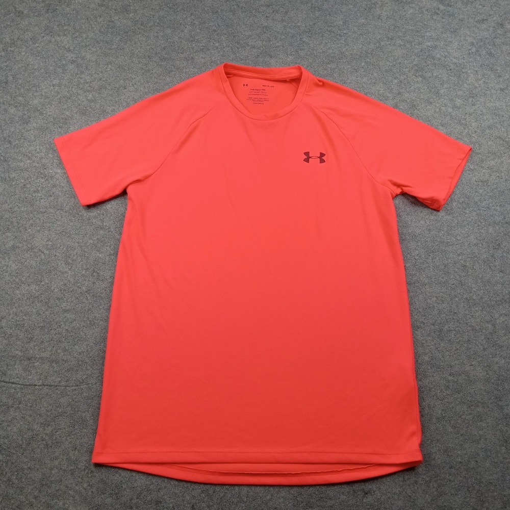 Under Armour Shirt Mens‎ Small Orange The Tech Tee Short Sleeve Athletic Top